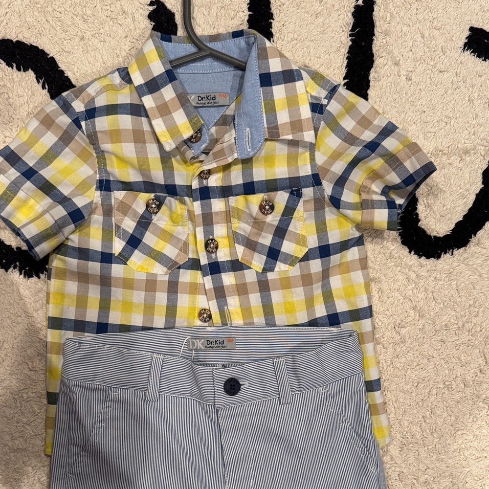 Multicolor Plaid Button Down Shirt for Kids